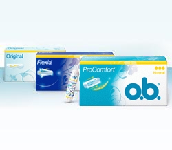 Foto di diversi prodotti della gamma di assorbenti interni o.b.®: o.b.® Original e o.b.® ProComfort™.